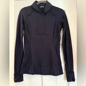 Lululemon Half Zip Navy Striped Pullover Size 6